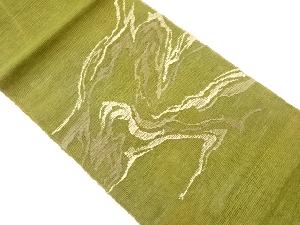 紗 抽象曲線模様織出し名古屋帯